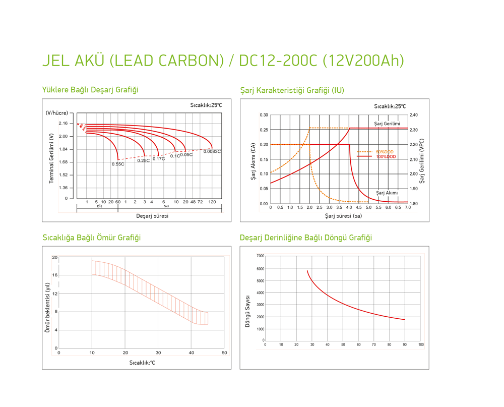 DC12-200 RITAR Carbon Akü 200 Amper 12 Volt