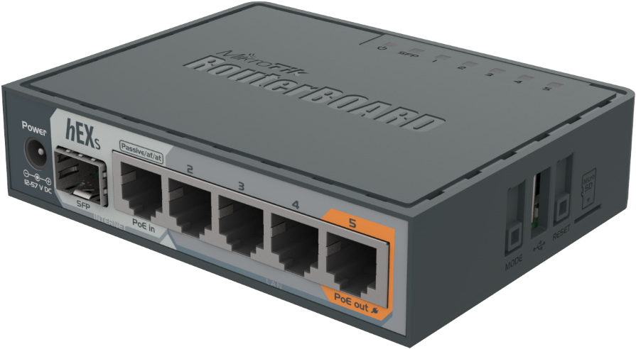 RB760iGS Mikrotik RB760iGS hEX S 5xGigabit LAN, USB, L4, Router / Firewall / Hotspot