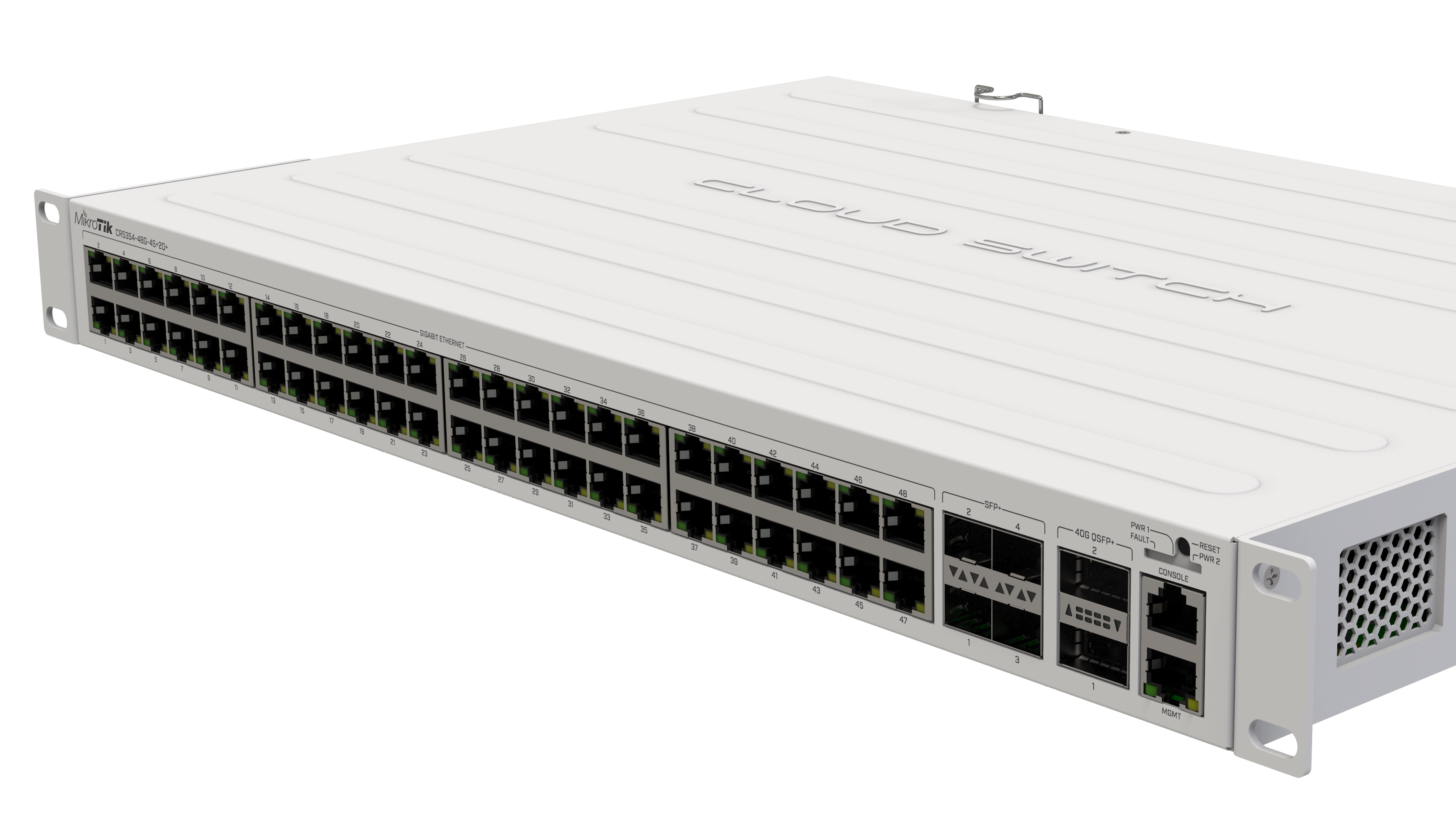 CRS354-48G-4SPlus2QPlusRM Cloud Router Switch 354-48G-2S+4Q+RM 48xGbit Lan, 4xSFP+,2Qsfp+ LCD ,L5 Rack Mount