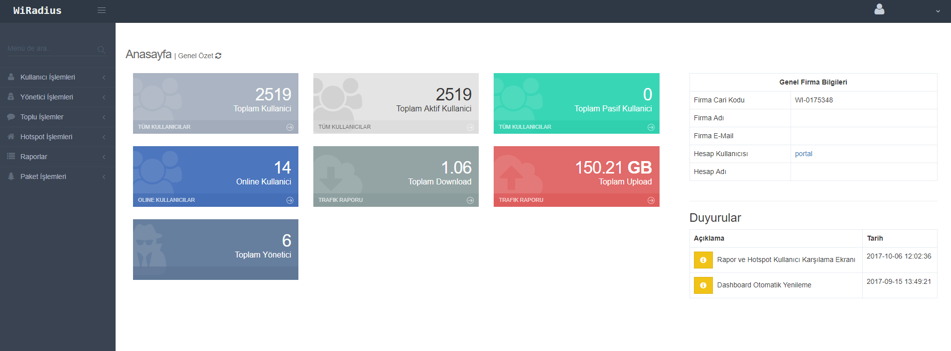 WIPOINT-500 500 ONLINE KULLANICI HOTSPOT VE LOGIN YONETIM / YILLIK