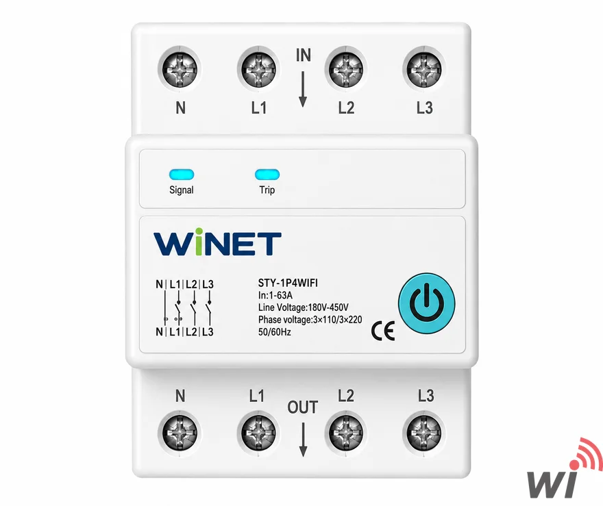 WINET WN-STY-NL4PWIFI WiFi Smart 3-Phase Relay