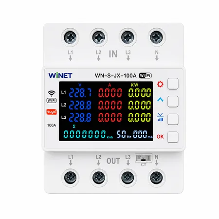 WINET WN-S-JX-100A WiFi Smart 3-Phase Energy Analyzer and Protection Relay