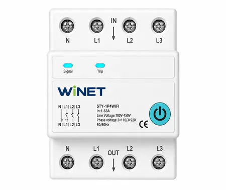 WINET WN-STY-NL4PWIFI WiFi Smart 3-Phase Relay
